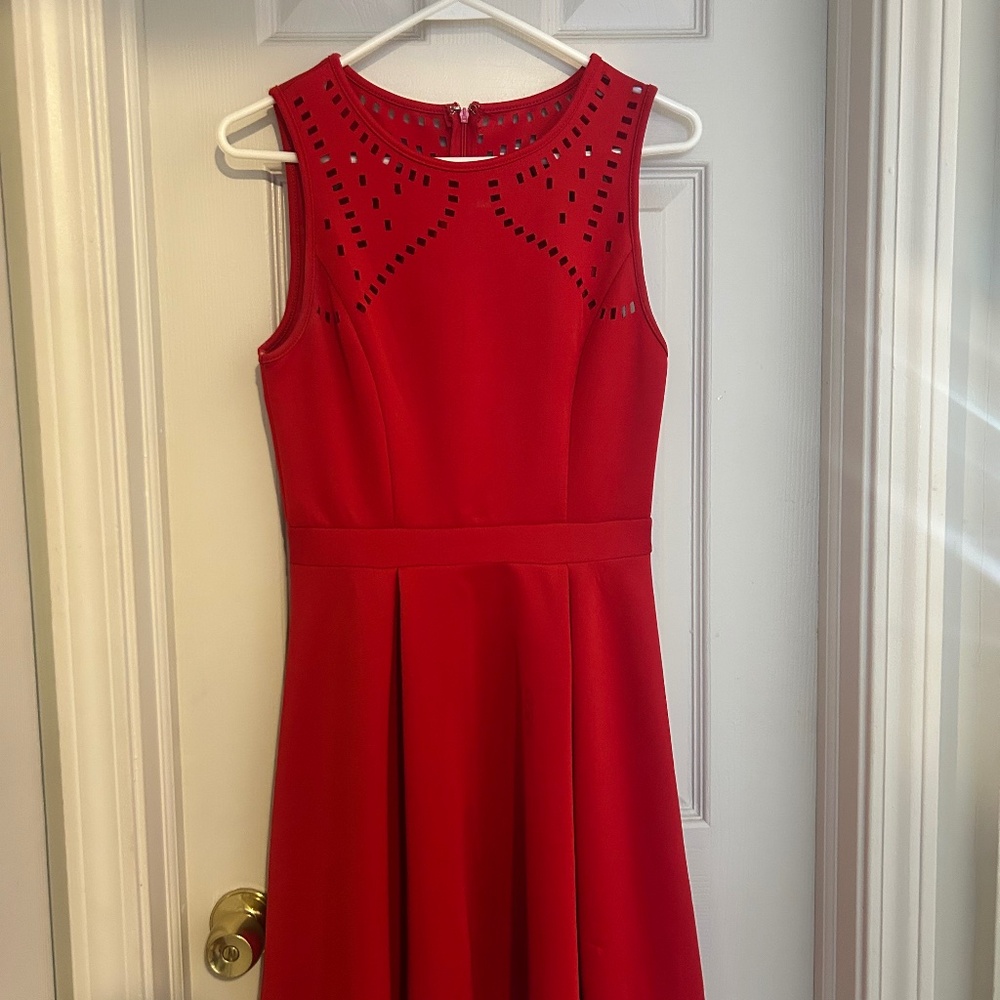 Anthropologie red dress